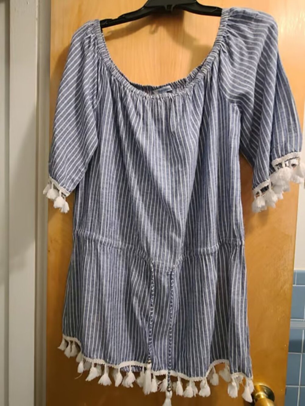 Blue Island Blue/white Stripe Dress Size XL